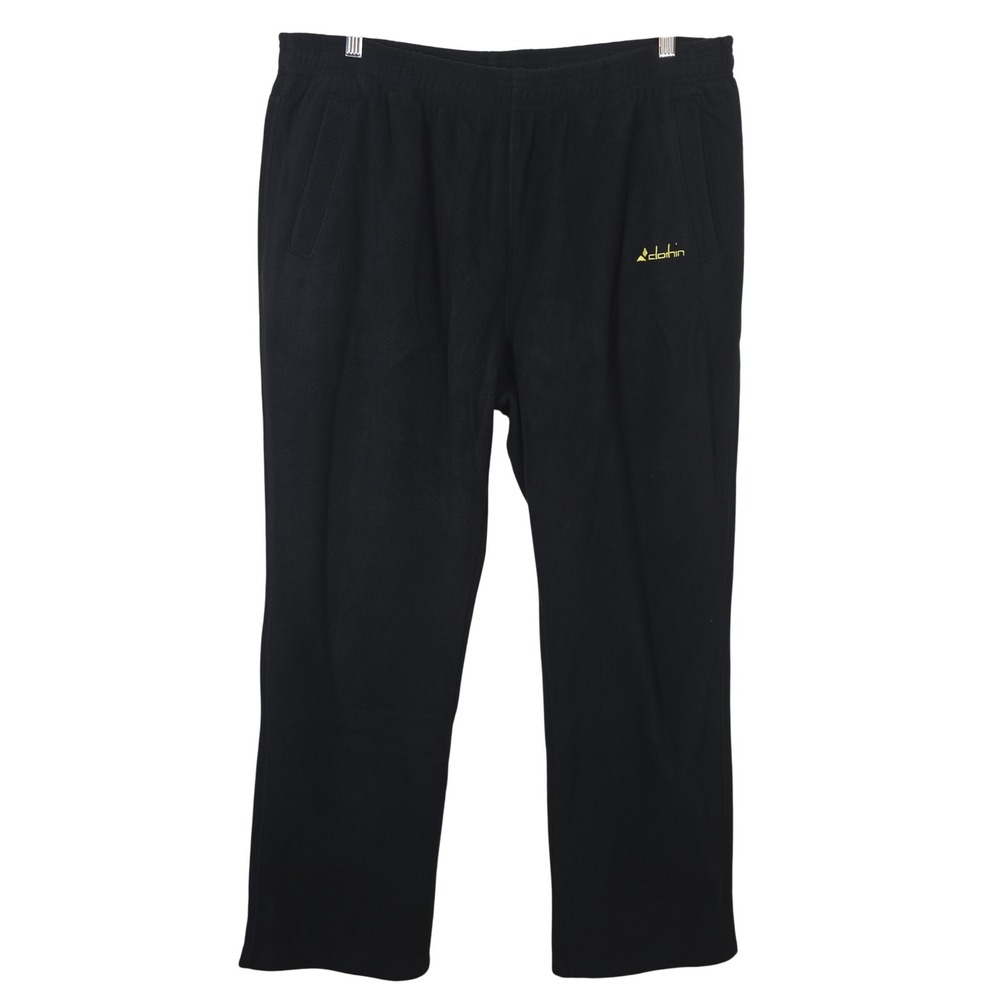 Clothin Mens Black Fleece Straight Leg Activewear Pants Large Warm Outdoor